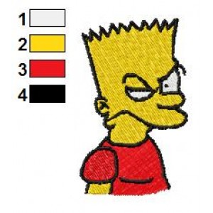 Senior Bart Simpson Embroidery Design